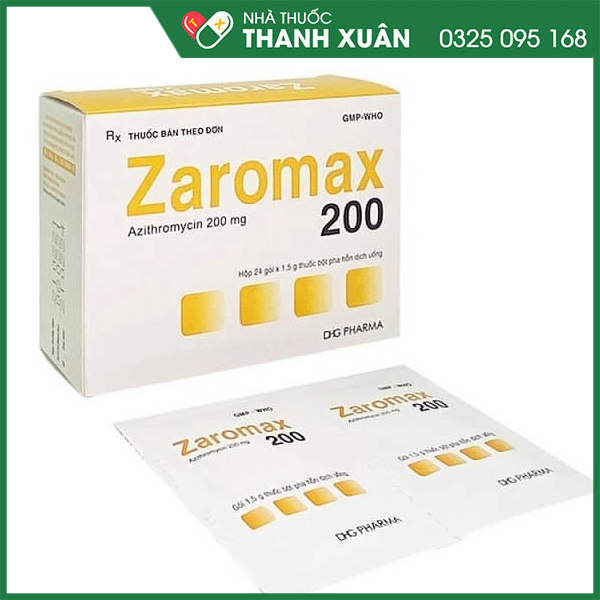 Zaromax bột pha hỗn dịch trị nhiễm khuẩn